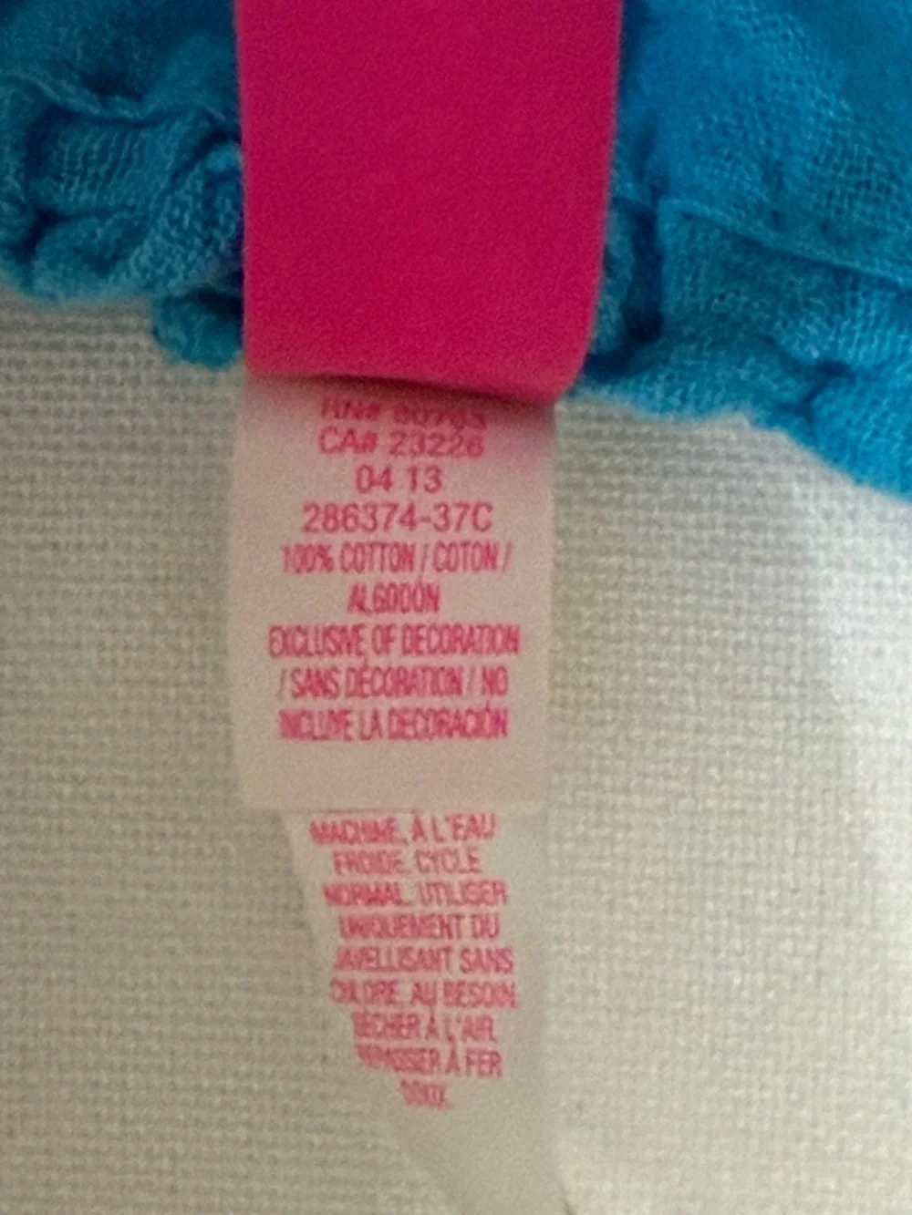 VICTORIA'S SECRET Swim Cover-Up Dress Cotton Off-Shoulder Turquoise Blue Size M